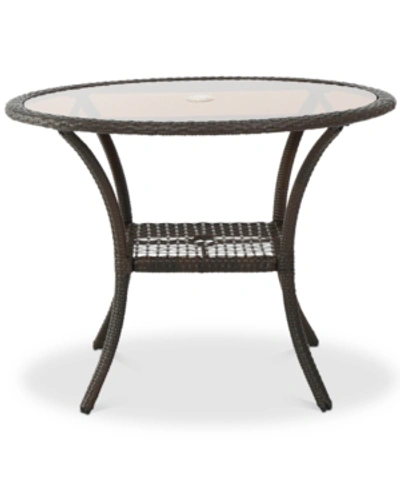Noble House Pennon Glass Table In Brown