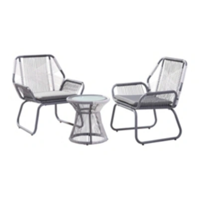 Noble House Milan Outdoor 4pc Dining Set In Grey