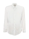 Etro Embroidered-logo Long-sleeved Shirt In White