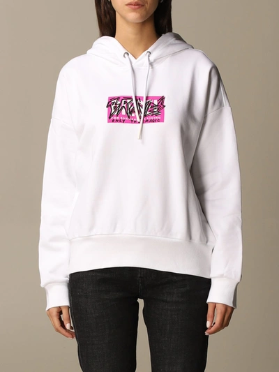 Diesel Hooded Sweatshirt With Logo In White