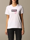 DIESEL T-SHIRT IN COTTON WITH CAT LOGO,11576010