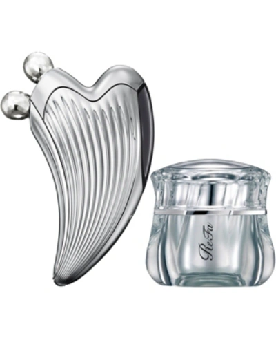 Refa Caxa Ray Face Roller And Glossy Face Cream In Silver-tone