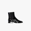 MAISON MARGIELA BLACK TABI PATENT LEATHER BOOTS