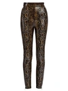 VERSACE WOMEN'S PYTHON-PRINT LEGGINGS,400013202261