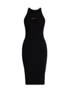 Versace Keyhole Knit Sheath Dress In Black