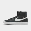 Nike Blazer Mid '77 Sneakers With Metallic Mini Swoosh In Black In Black
