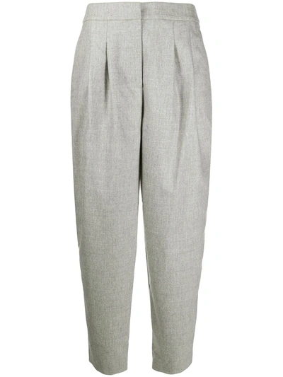 Loulou Cropped Knitted Trousers In Grey