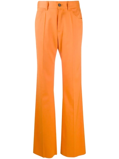 Mm6 Maison Margiela High-waist Straight-leg Trousers In Orange