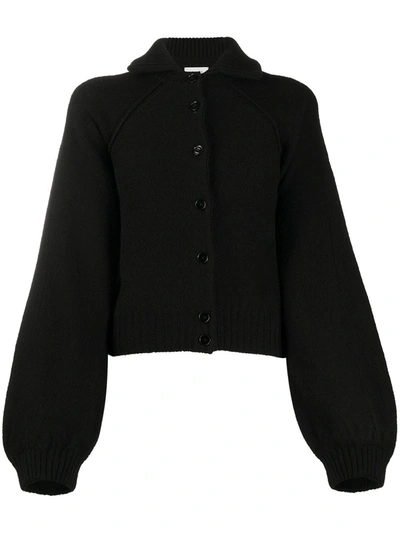Lemaire Spread-collar Buttoned Cardigan In Black