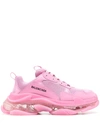 Balenciaga Triple S Low Top Sneaker In Fluo Pink