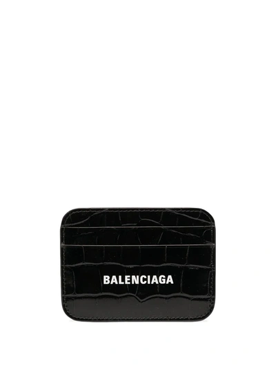 Balenciaga Logo-print Cardholder In Black