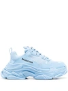 Balenciaga Triple S Lace-up Sneakers In Light Blue