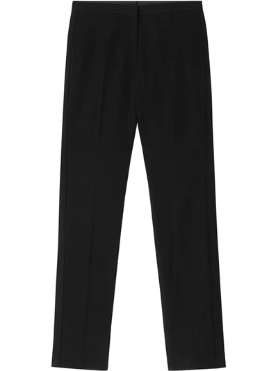 Burberry Aimie Slim Fit Mohair & Virgin Wool Trousers In Black