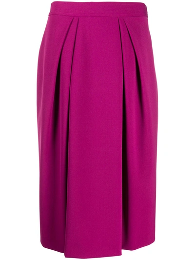 Alberta Ferretti Pleated Skirt In Pink