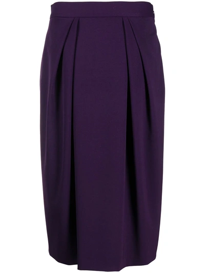 Alberta Ferretti Pleated Skirt In Purple