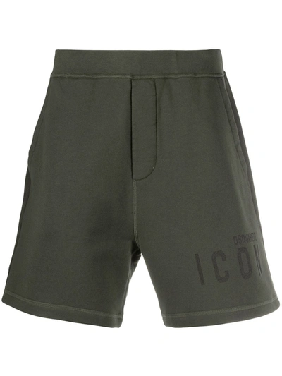 Dsquared2 Icon Logo-print Track Shorts In Green