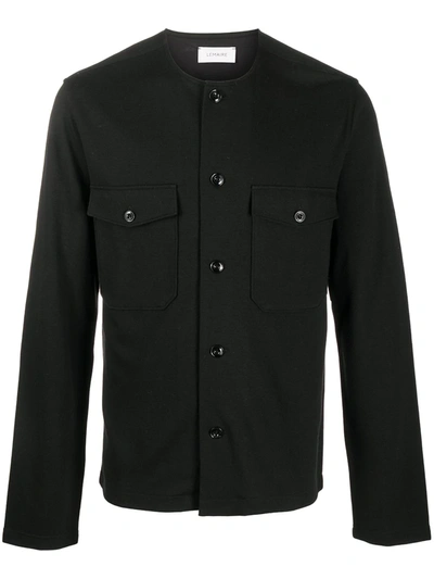 Lemaire Long-sleeve Patch Pockets Cardigan In Black