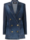 BALMAIN DOUBLE-BREASTED DENIM BLAZER