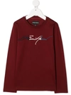 EMPORIO ARMANI LONG-SLEEVED EMBROIDERED LOGO JUMPER