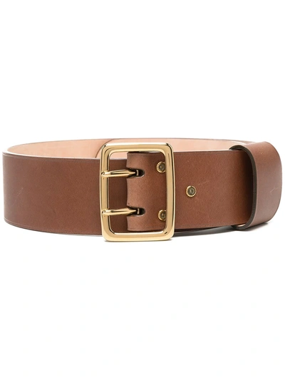 Chloé Square-buckle Belt In Brown