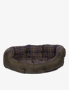 BARBOUR QUILTED CHECKED COTTON AND SHELL DOG BED,R03652239