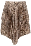 Wandering Animalier Print Pleated Mini Skirt In Beige,black