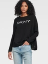 DKNY DKNY WOMEN'S DROP SHOULDER SEQUIN LOGO SWEATER -,74665506
