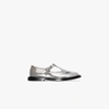 BURBERRY SILVER PATENT LEATHER T-BAR SHOES,803148215475252