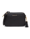 Michael Michael Kors 'large Jet Set' East/west Saffiano Crossbody Bag - Black In Black