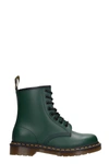 Dr. Martens' 1460 Combat Boots In Green Leather In Green
