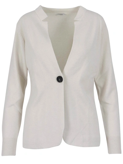 Peserico Wool Blend Cardigan In White