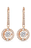 Swarovski Sparkling Dance Rose Goldplated Crystal Drop Earrings In White