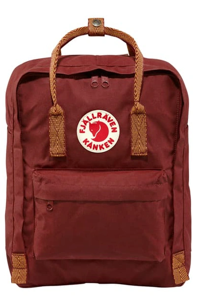 Fjall Raven Kanken Water Resistant Backpack In Ox Red/ Goose Eye