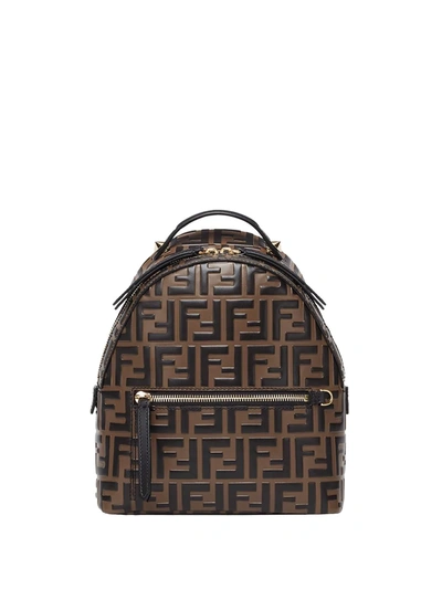 Fendi Mini Ff Backpack In Brown