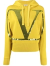 VALENTINO VLOGO SEQUIN-EMBELLISHED HOODIE