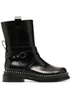 Ermanno Scervino Studded Leather Ankle Boots In Black