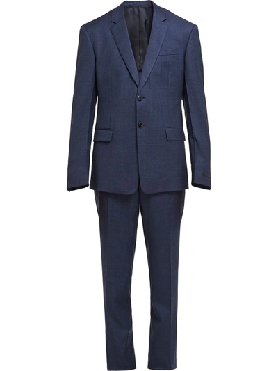 Prada Single-breasted Suit In Blue