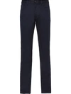 Prada Five-pocket Stretch Drill Jeans In Blue