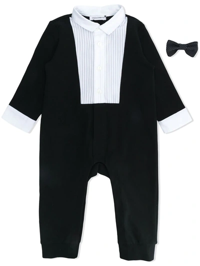 Dolce & Gabbana Babies' Bow Tie Applique Tracksuit In Black