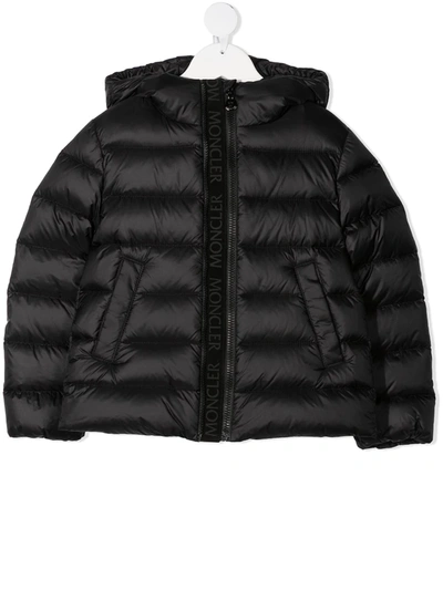Moncler Kids' Hooded Puffer Jacket In Black