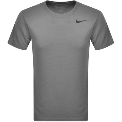 Nike Breathe Men's Short-sleeve Training Top (charcoal Heather) - Clearance Sale In Gunsmoke/black