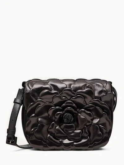 Valentino Garavani 03 Rose Atelier Small Leather Shoulder Bag In Black