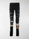 AMIRI PATCH DETAIL SKINNY-FIT JEANS,15893982