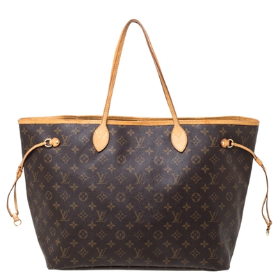Pre-owned Louis Vuitton Monogram Canvas Neverfull Gm Bag In Brown