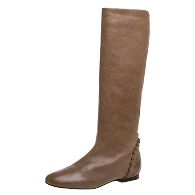 Pre-owned Chloé Brown Leather Knee Length Boots Size 40