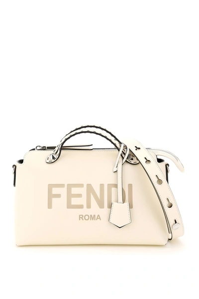 Fendi By The Way Medium Leather Handbag In Bianco Ice Palladio
