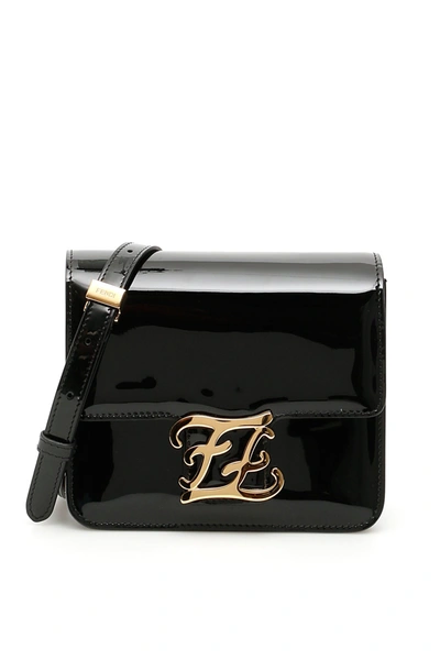 Fendi Karligraphy Shoulder Bag In Black