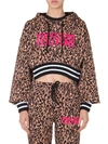 VERSACE JEANS COUTURE HOODED CROPPED SWEATSHIRT WITH