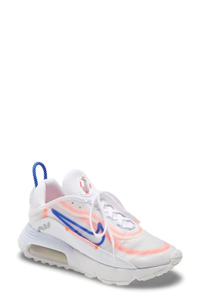 Nike Air Max 270 React Se Sneaker In White/ Racer Bl-flash Crimson