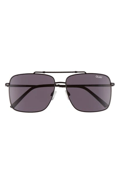Quay Hot Take 59mm Navigator Sunglasses In Black/ Black